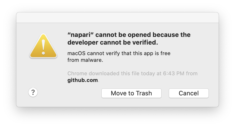 image: MacOS developerwarning