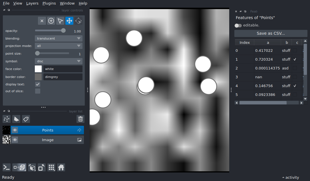 features table widget
